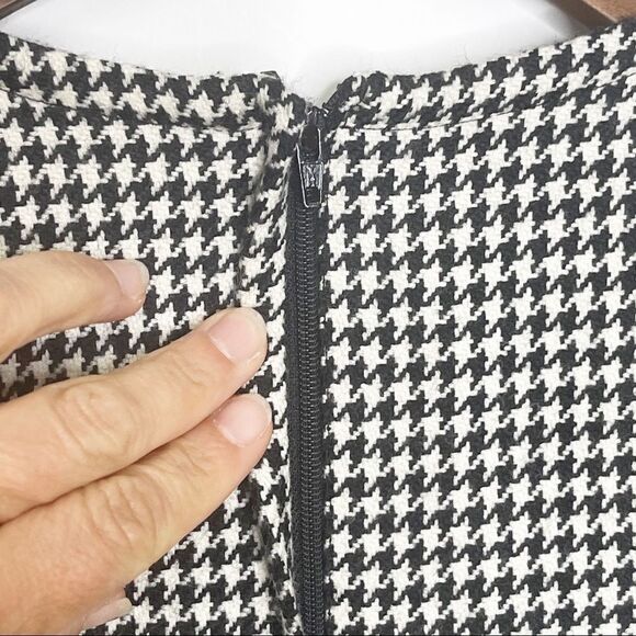 Carlisle Wool Dress Houndstooth Print Long Sleeve Size 8 - Picture 6 of 8